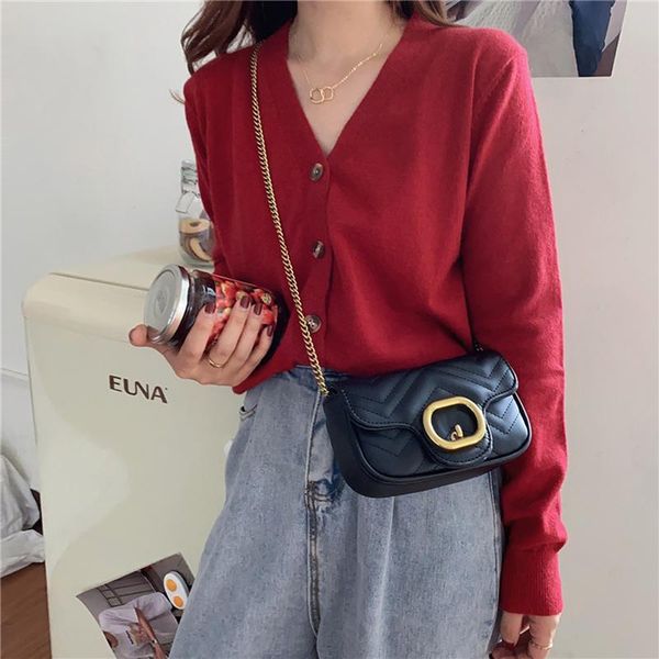 

cosmetic bags & cases woman fashion shoulder bag pu chain messenger underarm handbag trend in 2021