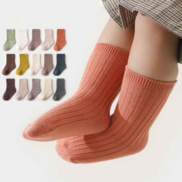

baby girls boys cotton socks hand-stitched 0-8y kids knee high 5pcs children plain spanish style sock for toddler born, Pink;yellow