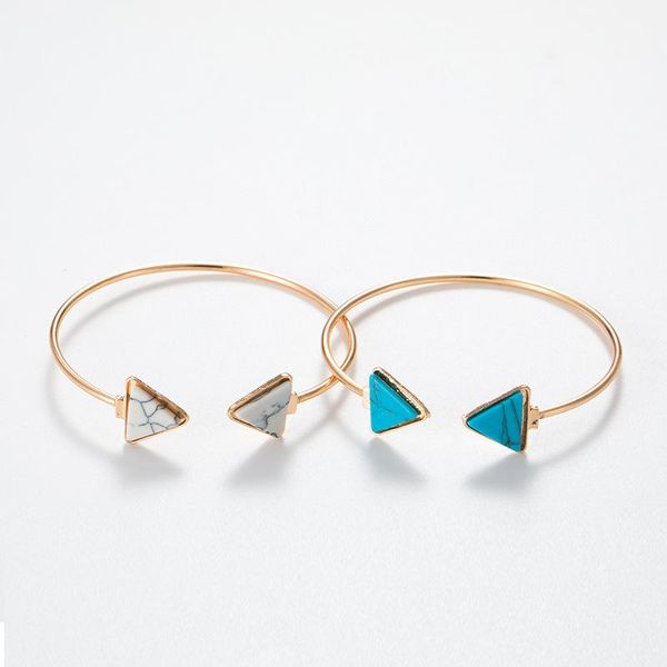 

bangle fashion simple blue white color cuff geometric triangle bracelets open jewelry gifts for women girls, Black