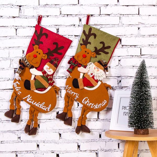 

christmas decorations merry stockings hanging tree decor pendant gift bag elk santa claus snowman socks