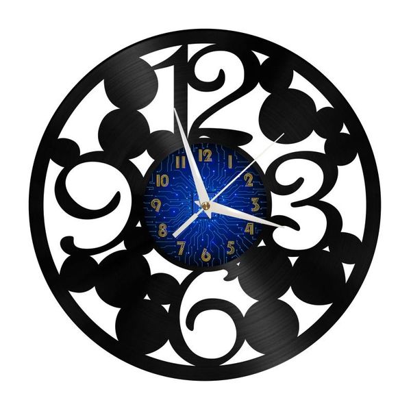 

wall clocks arabic numerals dots modern design home decore art record silent clock for studio club bar kitchen living room