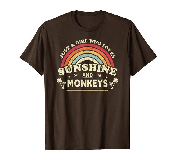 

Monkey Shirt. Just A Girl Who Loves Sunshine And Monkeys T-Shirt, Mainly pictures