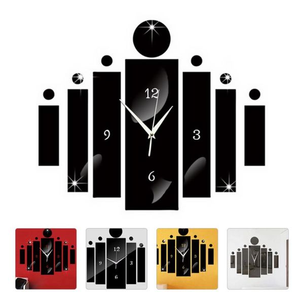 

1 set acrylic clock household living room bedroom decorative silent wall clock