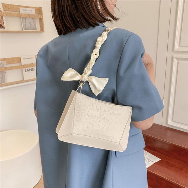

evening bags women shoulder bag white fashion handbag all-match female square stone pattern pu leather for work