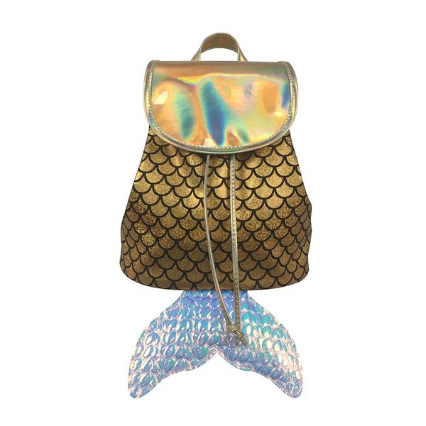 

new style laser gradient sequins mermaid tail design dazzling backpack shoulder bag travel bag school bags for teenage girl bags