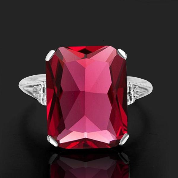 

real 925 sterling silver ring for women red ruby rings silver 925 fine jewelry wholesale wedding engagement anniversary gift, Golden;silver