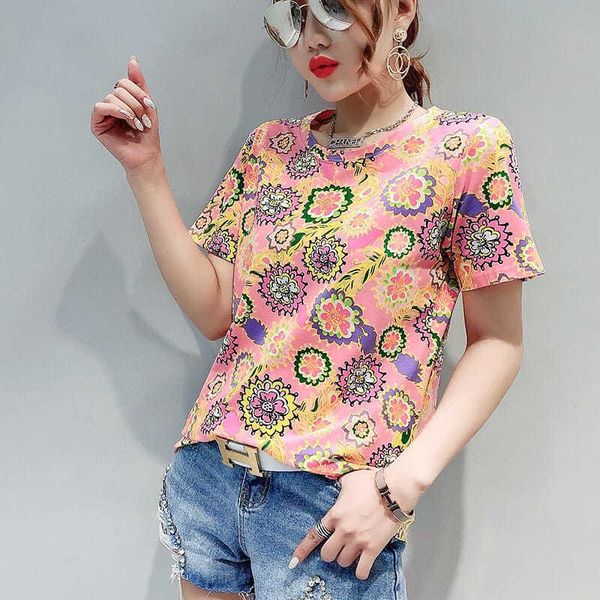 

camouflage flower short sleeve t-shirt, White
