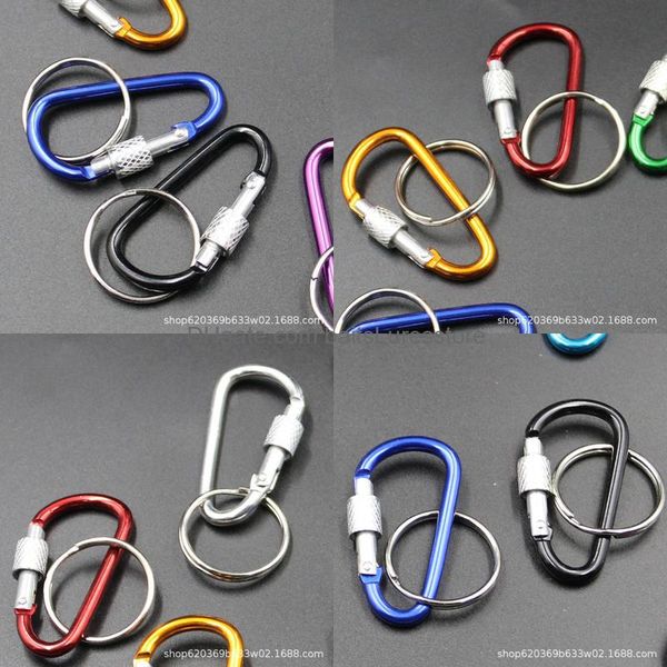 

carabiners keychains 62x34mm d-type mountaineering buckle aluminum alloy outdoor water bottle mti-function gadgets baitsluresstore jlltdz