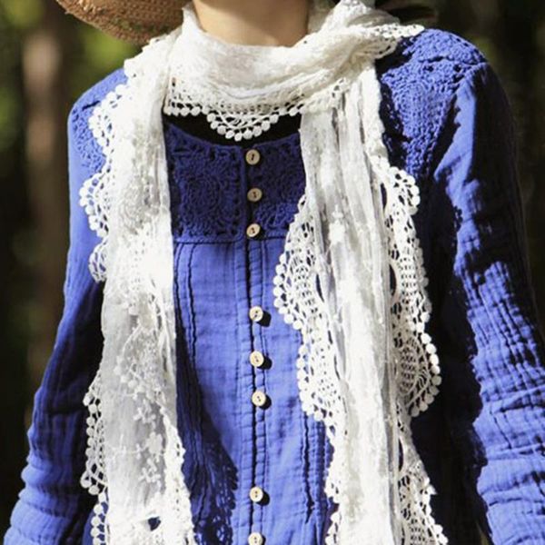 

scarves spring winter fashion accessories lace scarf white or beige color soft and comfortable shawls 2 for women ladies, Blue;gray