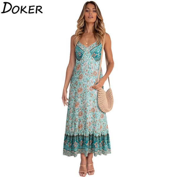 

floral pleated sling sleeveles dresses with big swing bohemia pastoral style beach 210604, Black;gray