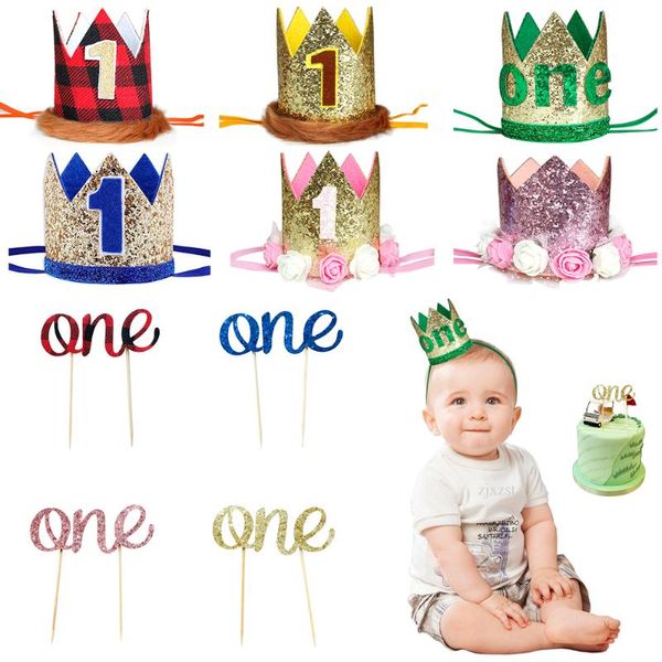 

other festive & party supplies birthday hats for baby kids cake er happy crown hairband shower headband po prop 1st decor