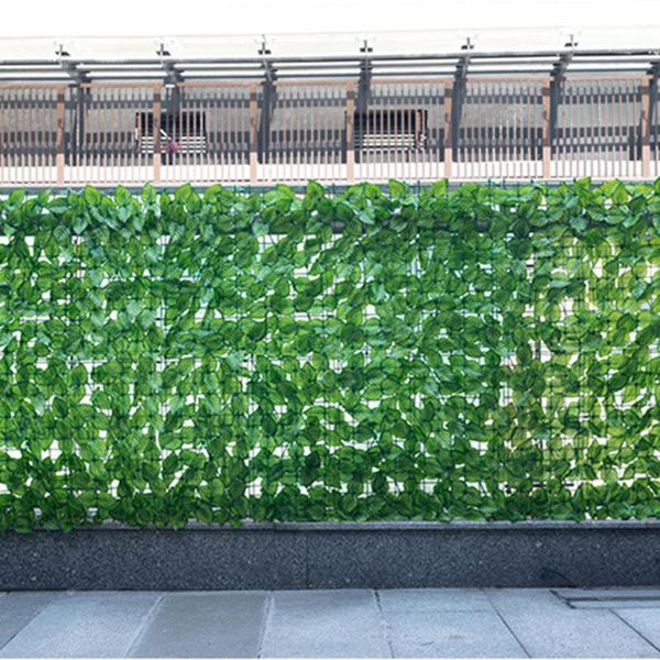 

4pcs artificial leaves green garden wooden fence fake plant leaves 25*50cm