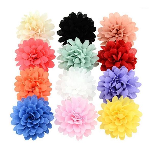 

12pcs/lot children girls women cloth colorful rose flower hair clip hairpin diy headdress accessories, Slivery;white