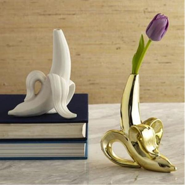 

ceramic vase home decor flower pots planters gold banana furnishing kitchen restaurant decoration vase x2077