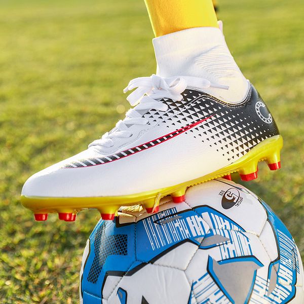 

football boots men outdoor ag/fg cleats athletic training sport high ankle fustal botas adults kids soccer shoes sneakers
