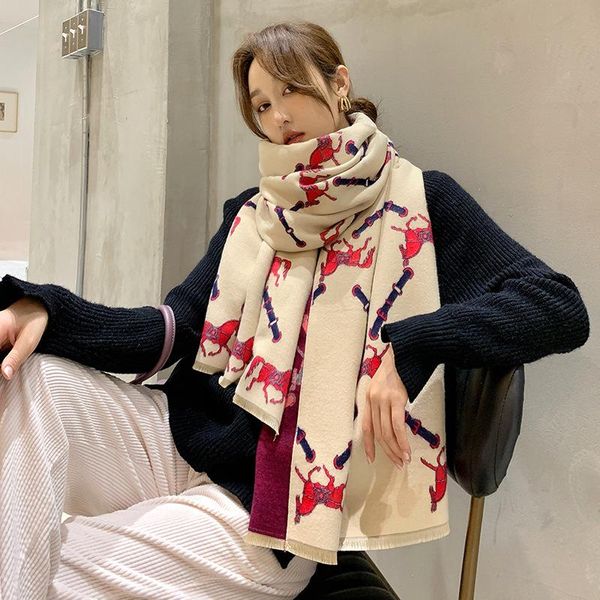 

cashmere padded warming scarf fashion lady large shawl and wraps women's long scarves print double-sided tassel plaid foulard, Blue;gray