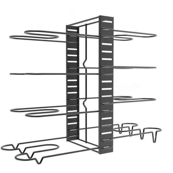 

hooks & rails bilateral multilayer folding sitting pot lid rack kitchen shelves large storage capacity