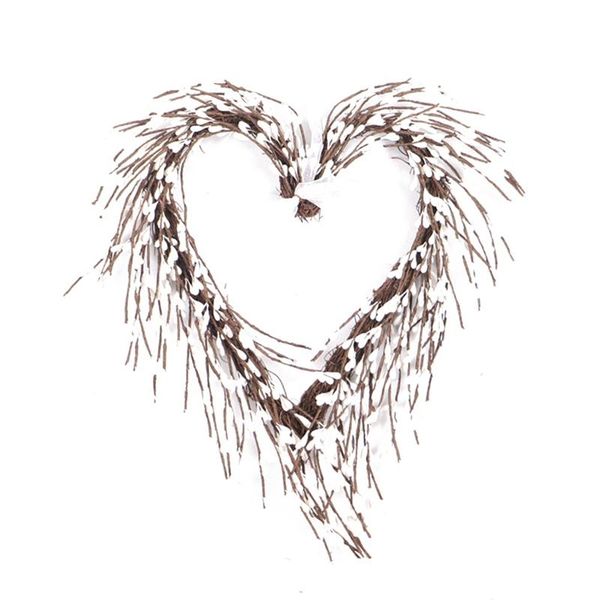 

decorative flowers & wreaths artificial valentine heart-shaped wreath for front door wall window wedding party farmhouse home decor