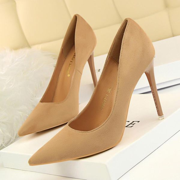 

dress shoes suede pumps ol office women's high heels pointy fashion casual wedding, Black