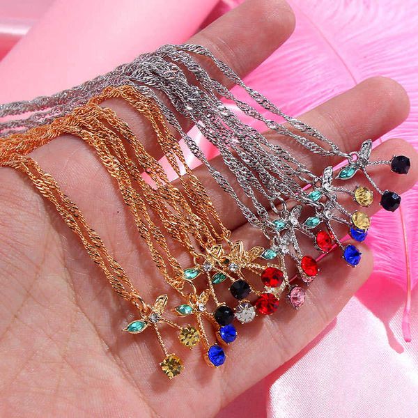 

designer necklace 2021 korea cherry pendant for women fashion gold silver color twist chain charm jewelry gifts