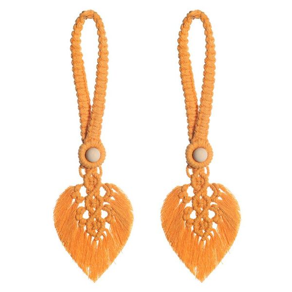 

curtain & drapes 2pcs creative bohemian woven strap tassel leaf thanksgiving tie