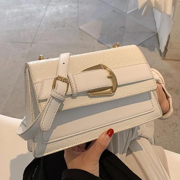 

pu pattern flap bag stone 2021 fashion designer quality high women's leather crossbody new handbag messenger shoulder chain bag ojfqk