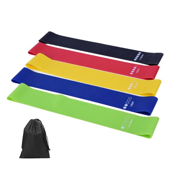 

5pcs yoga resistance bands 600x50mm loops 5-40 lbs 0.35-1.1mm elastic rubber for effective working-out accessories