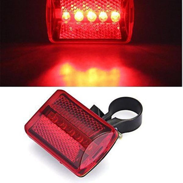 

bike lights bicycle tail light 5 led red rear 7 modes cycling safety warning flashing lamp accessories