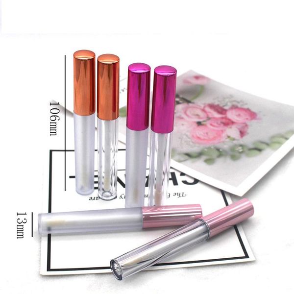 

storage bottles & jars wholesale 2.5ml empty lip gloss tube clear/frosted tubes containers mini lipgolss refillable with aluminium lid
