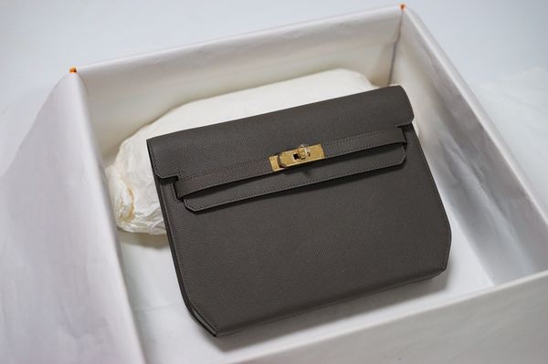 

25cm men and women totes wholesale design depeches purse epsom leather wax stitching gold and silver hardware fast delivery