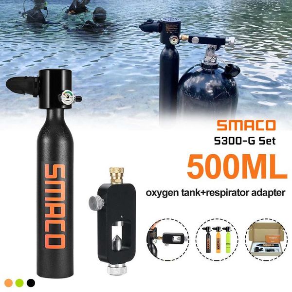 

500ml diving oxygen cylinder diving set respirator adapter scuba oxygen cylinder underwater air tank equipment