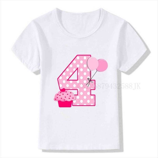

kids birthday cake number 4 cartoon print t shirt children i am clothes shirts funny years old baby, Blue