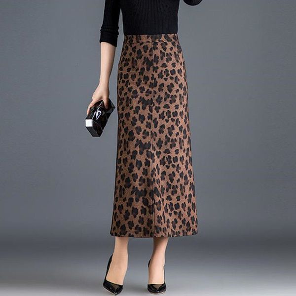 

leopard print division skirt fashion skirts for women elegant female spring dress plus size 4xl y247 3hkk, Black