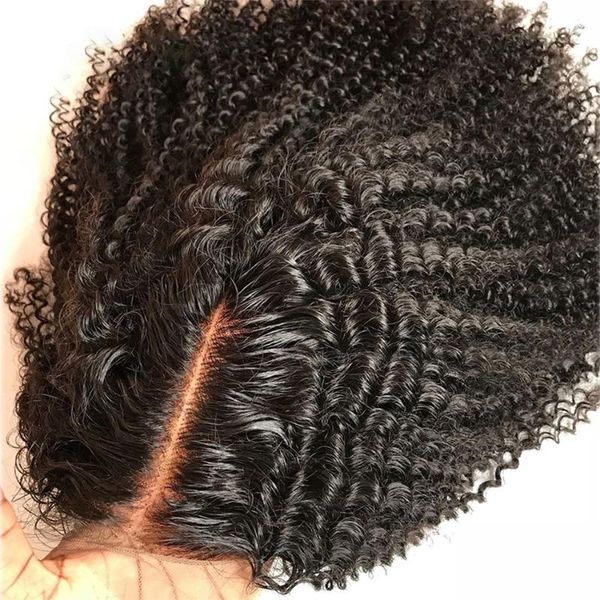 

lace wigs youknowig kinky curly wig 4x4 closure peruvian remy pre plucked afro 150 human hair for women, Black;brown