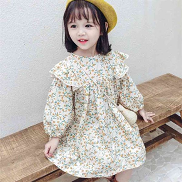 

dress summer for girls floral pattern children's clothing long 210528, Red;yellow