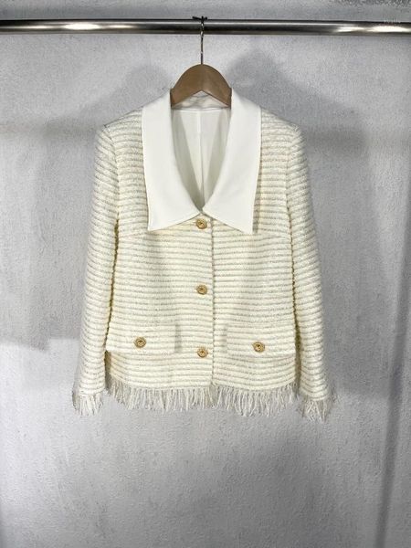 

women fashion long sleeve lapel fringed jacket 0331 women's jackets, Black;brown