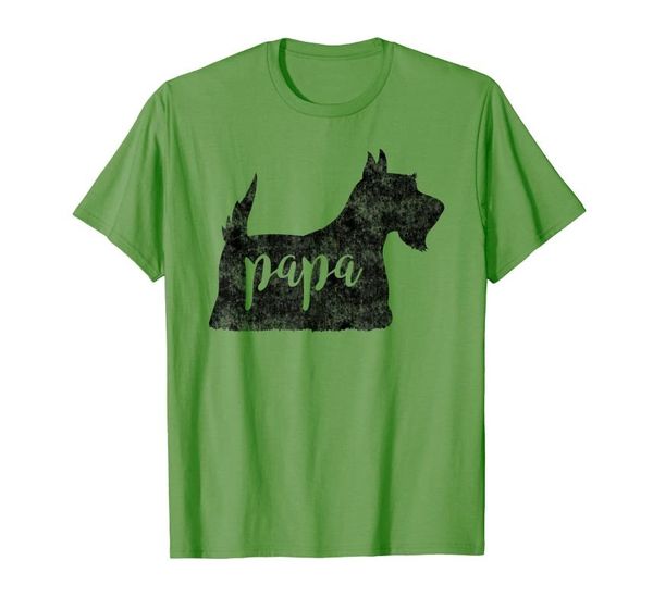 

men's t-shirts vintage papa scottish terrier scottie dog shirt, White;black