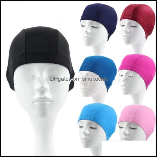 

caps equipment sports & outdoors adt bathing cap solid color swimming hat cloth mtiple styles elastic force portable swim pool supply 0 95yf