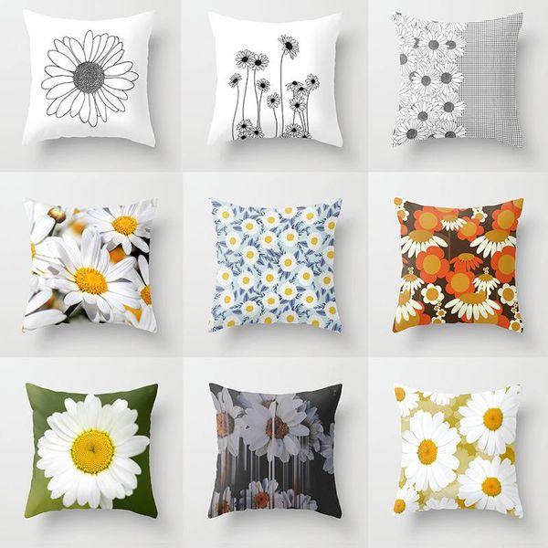 

fresh daisy peach skin velvet throw 45x45cm healthy skin care cushion case without core home safa comfortable textile multicolor