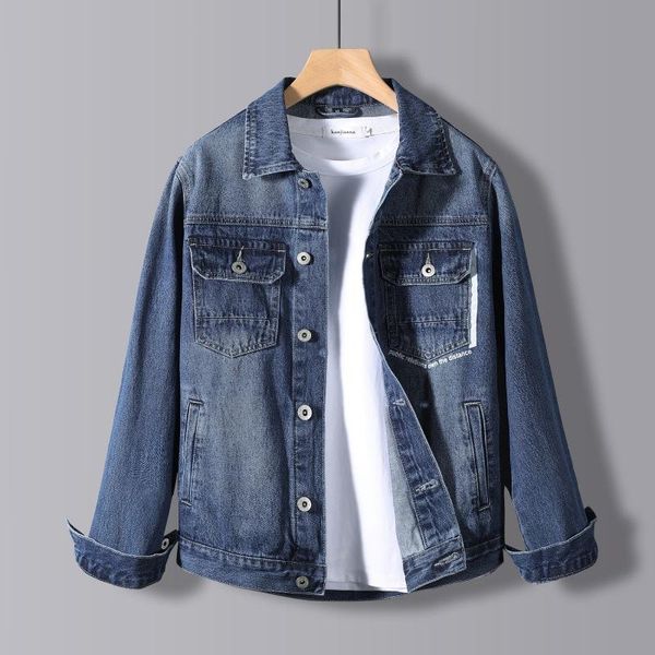 

men's jackets classic cotton denim jacket men personality pocket fashion street trend loose coat male cowboy 5xl, Black;brown