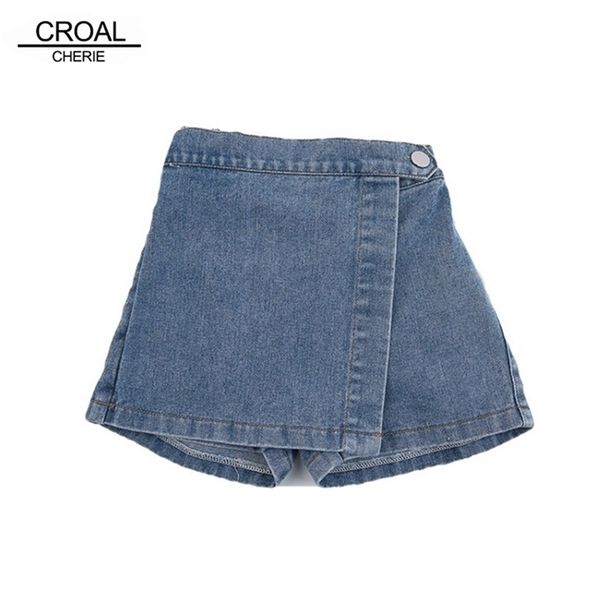 Croal Cherie Crianças Meninas Saia Calças Denim Jeans Shorts para Calças da Criança Fashion Calça Curta 210723