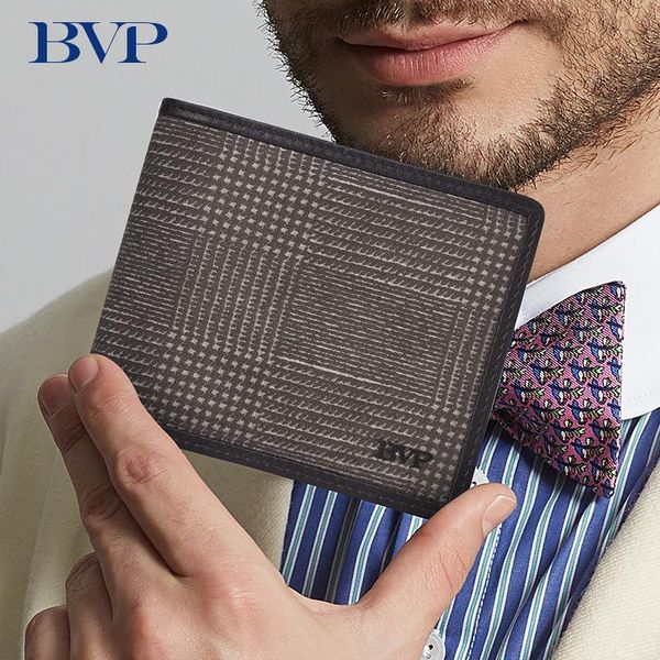 

wallets bvp genuine leather check pattern men's wallet business man fashion grade male purse 50, Red;black