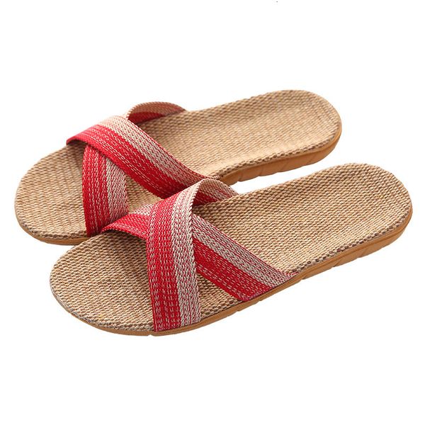 

shoes flesh weeping women beach of course linen slippers summer home inside sandals, Black