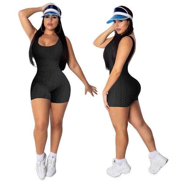 

women's jumpsuits & rompers sports sleeveless solid color skinny womens summer yoga fitness active home female clo 8pwm, Black;white