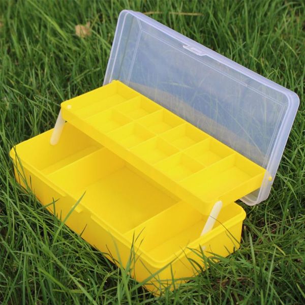 

fishing accessories storage box portable foldable double-deck case retractable bait