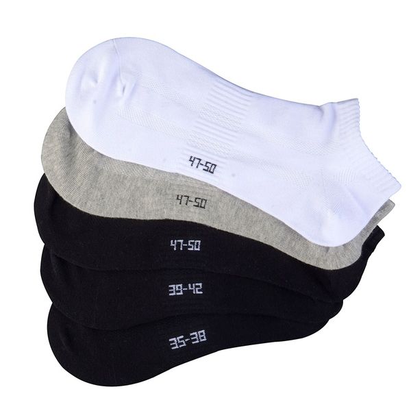 

9 pairs large size sport cotton mens short sos summer thin breathable boat ankle ankle woman so size 35-50, Black