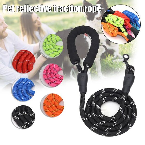 

dog collars & leashes leash 5ft pet walk leads strong light soft reflective braided rope nylon sep99
