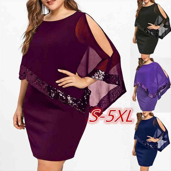 

plussize chiffon sequins dress womens solid party dress asymmetric bodycon femme casual sleeveless dresses vestidos, Black;gray