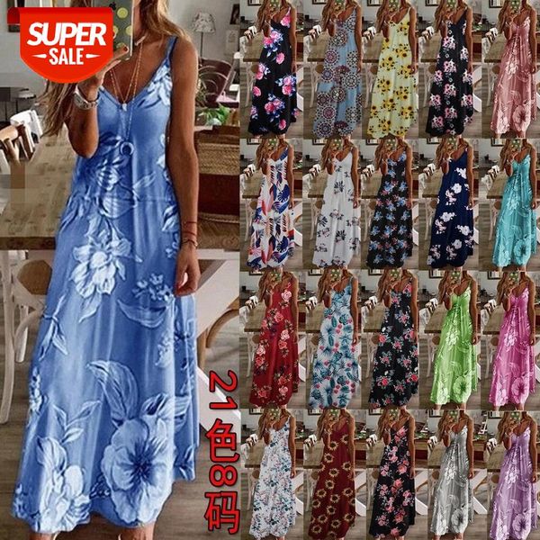 

v neck slip maxi dress summer women sleeveless floral printed asymmetrical club party dresses plus size s-5xl wdc4592 #ei9u, White;black