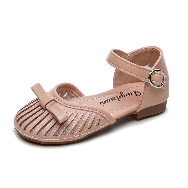 

sandals size 26-35 girls closed toe spring summer kids shoes for girl solid colors cute beige, pink, Black;red